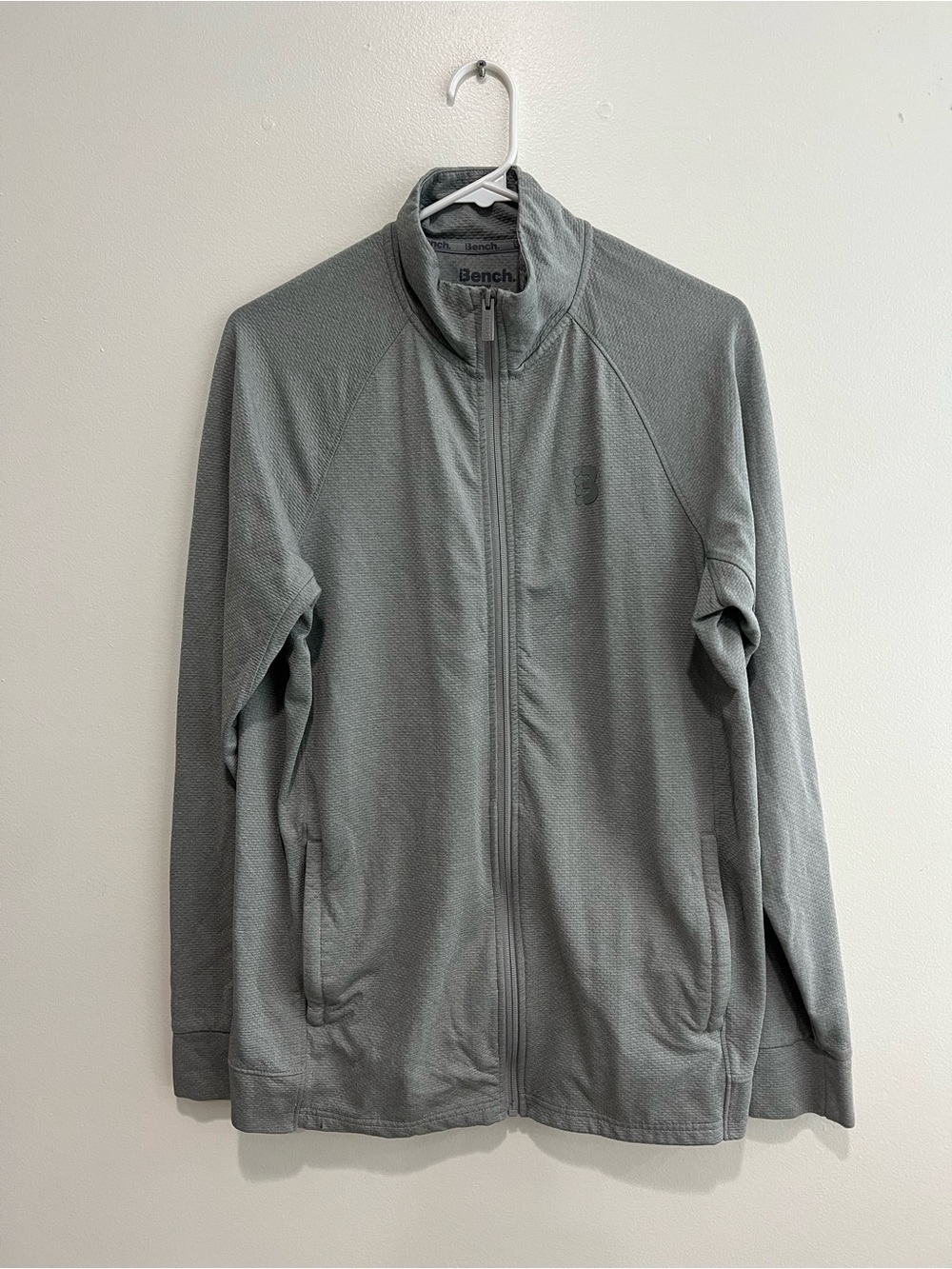 Bench Gray Textured Zip-Up Hoodie